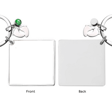 Custom Color  Photo Date Calendar Engraving Keychain Square Pendant Keyring Gift