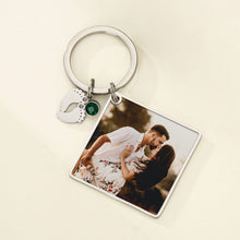 Custom Color  Photo Date Calendar Engraving Keychain Square Pendant Keyring Gift