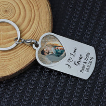 Personalized Custom Heart Color Photo Calendar Rectangle Keychain