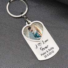 Personalized Custom Heart Color Photo Calendar Rectangle Keychain