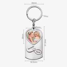 Personalized Custom Heart Color Photo Calendar Rectangle Keychain