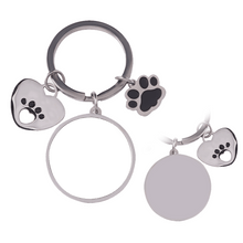 Personalized Custom Pet Photo Keyring Handwritten Fingerprint Round Keychain