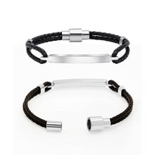 Personalized Custom Fingerprint Handwriting Men's Magnetic Bar Bracelet