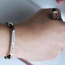 Personalized Custom Fingerprint Handwriting Men's Magnetic Bar Bracelet