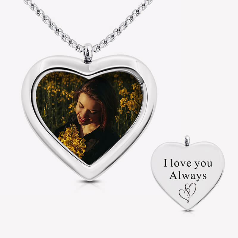 Heart Memorial Custom Photo Necklace Pendant