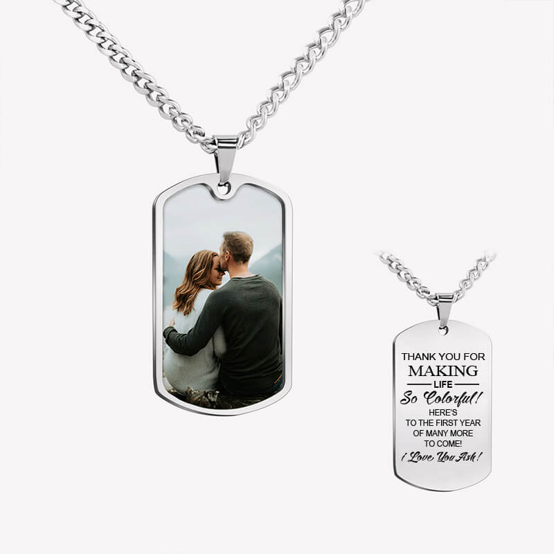Personalized Double Sided Custom Photo Text Pendant Necklaces Gift
