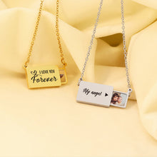 Engraving Personalized Memory Envelope Photo Necklace