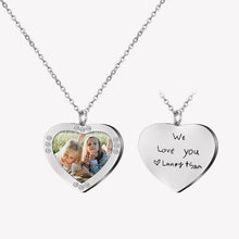 Photo Engraved Full-Color Gem Heart Necklace