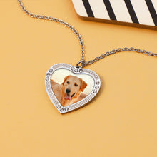 Photo Engraved Full-Color Gem Heart Necklace