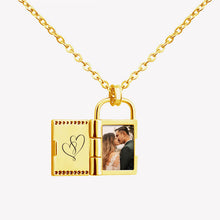 Personalized Custom Handwritten Zircon Book Photo Necklace