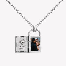Personalized Custom Handwritten Zircon Book Photo Necklace