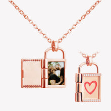 Personalized Custom Handwritten Zircon Book Photo Necklace