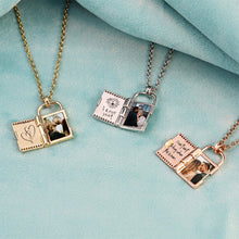 Personalized Custom Handwritten Zircon Book Photo Necklace