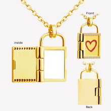 Personalized Custom Handwritten Zircon Book Photo Necklace