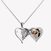 Wings Heart Personalized Engraved Photo Necklace