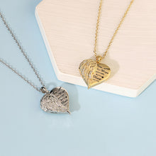 Wings Heart Personalized Engraved Photo Necklace