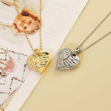 Wings Heart Personalized Engraved Photo Necklace