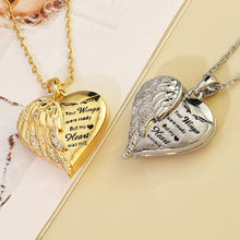Wings Heart Personalized Engraved Photo Necklace