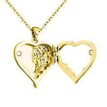 Wings Heart Personalized Engraved Photo Necklace