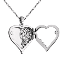 Wings Heart Personalized Engraved Photo Necklace