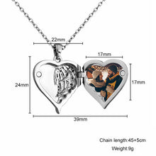 Wings Heart Personalized Engraved Photo Necklace