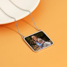 Stainless Steel Rectangular Personalized Engraved Photo Necklace