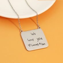 Stainless Steel Rectangular Personalized Engraved Photo Necklace