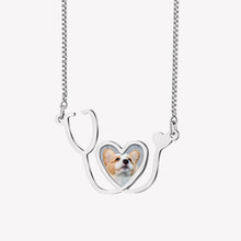 Stainless Steel Personalized Heart Stethoscope Photo Necklace