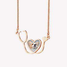Stainless Steel Personalized Heart Stethoscope Photo Necklace