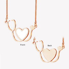 Stainless Steel Personalized Heart Stethoscope Photo Necklace