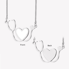 Stainless Steel Personalized Heart Stethoscope Photo Necklace