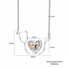 Stainless Steel Personalized Heart Stethoscope Photo Necklace