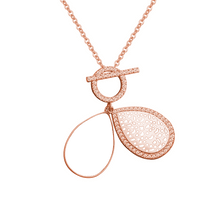 Gold Hollow Water Drop Shape Photo Box Necklace Clavicle Chain Personality Women's Pendant