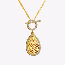 Gold Hollow Water Drop Shape Photo Box Necklace Clavicle Chain Personality Women's Pendant