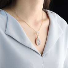 Gold Hollow Water Drop Shape Photo Box Necklace Clavicle Chain Personality Women's Pendant