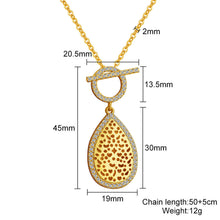 Gold Hollow Water Drop Shape Photo Box Necklace Clavicle Chain Personality Women's Pendant