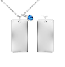 Calendar Rectangular Long Bar Necklace Handwriting Custom Custom Custom Gold Jewelry