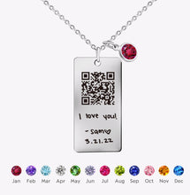 Calendar Rectangular Long Bar Necklace Handwriting Custom Custom Custom Gold Jewelry