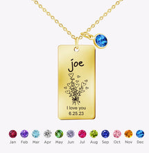 Calendar Rectangular Long Bar Necklace Handwriting Custom Custom Custom Gold Jewelry