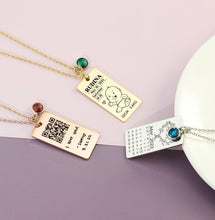 Calendar Rectangular Long Bar Necklace Handwriting Custom Custom Custom Gold Jewelry