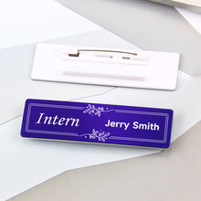 Customized Company Badge Identity Plate Rectangular Personalized Initials Handwriting Brooch