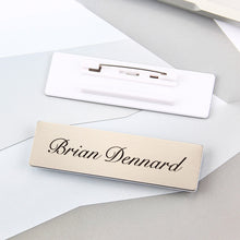 Custom Rectangular Company Logo Identity Badge Initials Engraved Brooch
