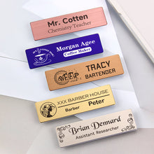 Customized Company Badge Identity Plate Rectangular Personalized Initials Handwriting Brooch