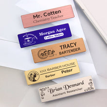 Custom Rectangular Company Logo Identity Badge Initials Engraved Brooch