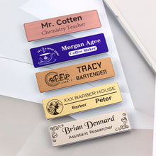 Customized Company Badge Identity Plate Rectangular Personalized Initials Handwriting Brooch