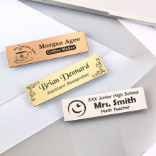 Customized Company Badge Identity Plate Rectangular Personalized Initials Handwriting Brooch