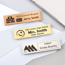 Customized Company Badge Identity Plate Rectangular Personalized Initials Handwriting Brooch