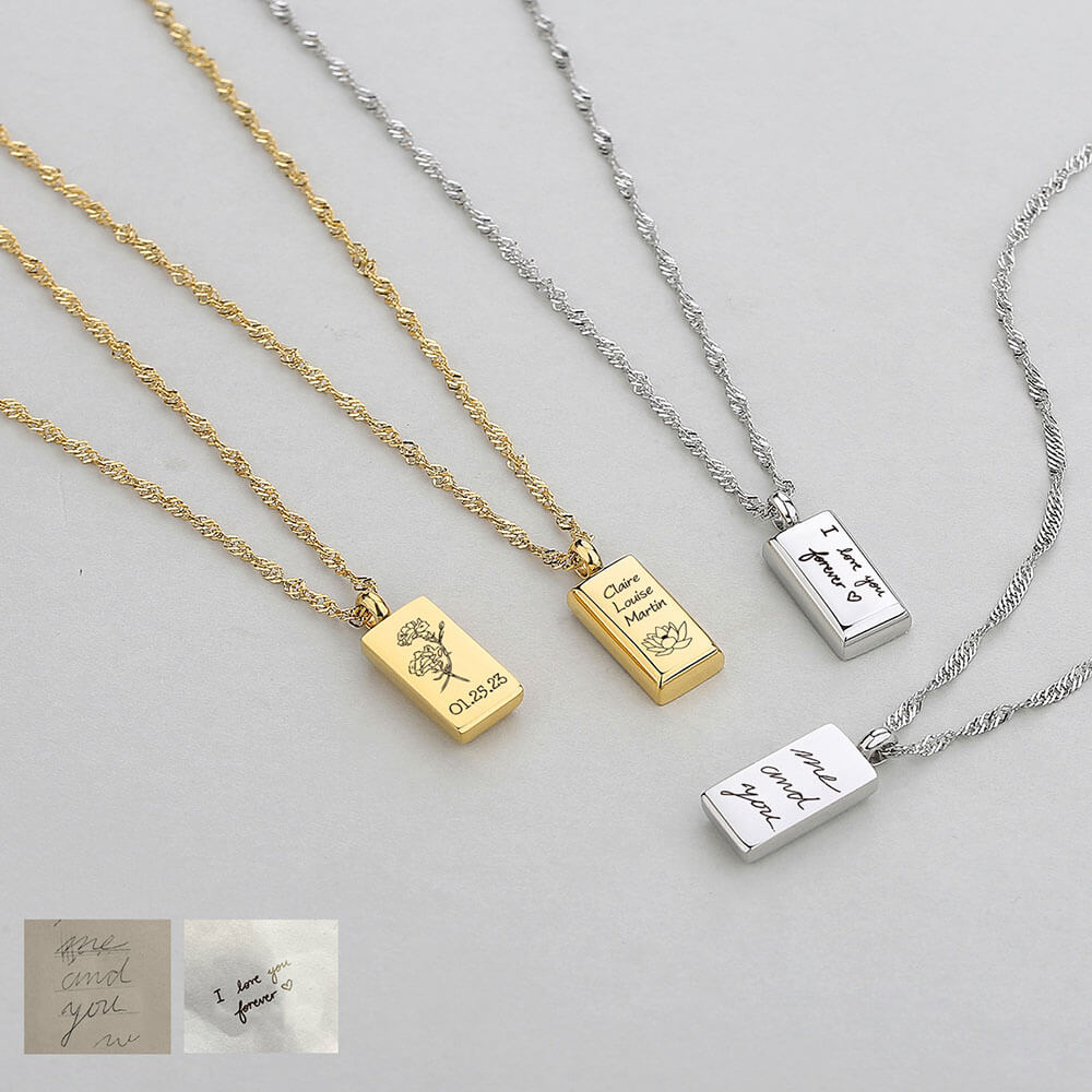 Small-Rectangle-Personalized-handwriting-Necklace-Actual-finger-print-Gift-for-mom-1