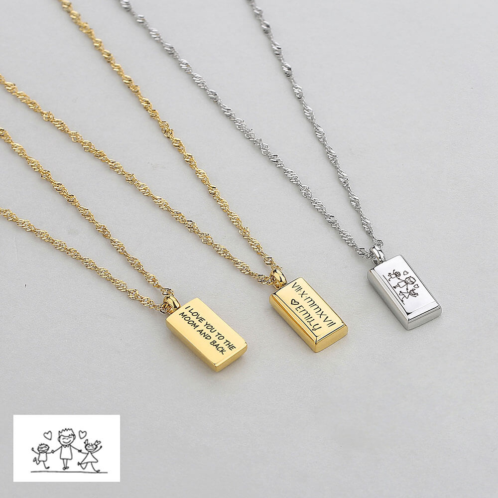 Small-Rectangle-Personalized-handwriting-Necklace-Actual-finger-print-Gift-for-mom-2