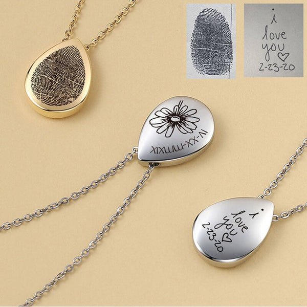 Personalized Engraved Heart Photo Engraved Pendant Necklace